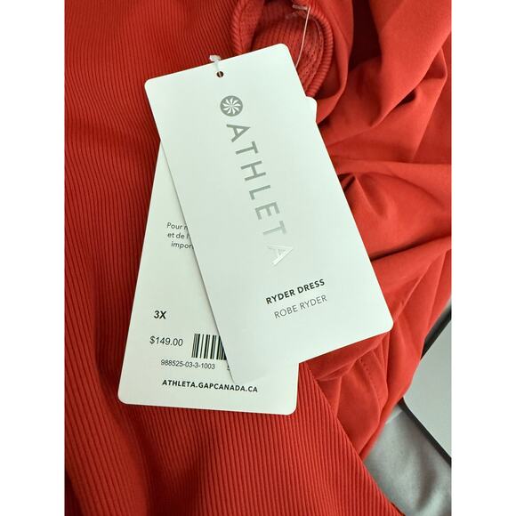 Athleta Long Brick Terra Cotta Dress Back Cut Out 3X Flowy Comfortable Athletic - Picture 4 of 12